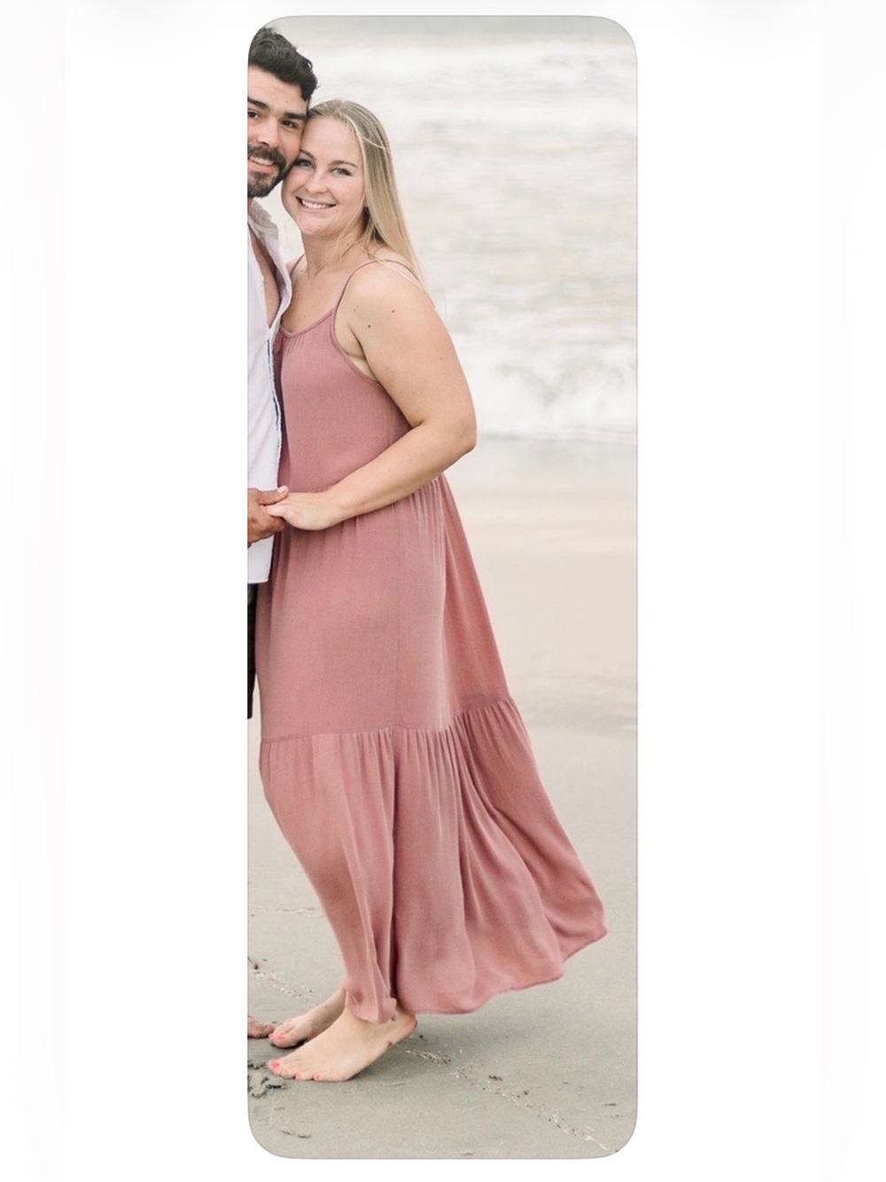 Final Touch Mauve Tiered Spaghetti-Strap Maxi Dress